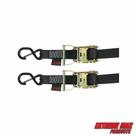 Extreme Max Extreme Max 5900.1145 Utility Ratchet Tie-Down Strap - 1.5", 2000 lbs., Pack of 2 5900.1145
